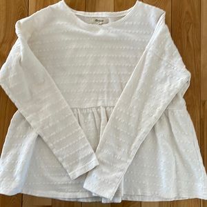 Madewell babydoll long sleeve shirt in cream